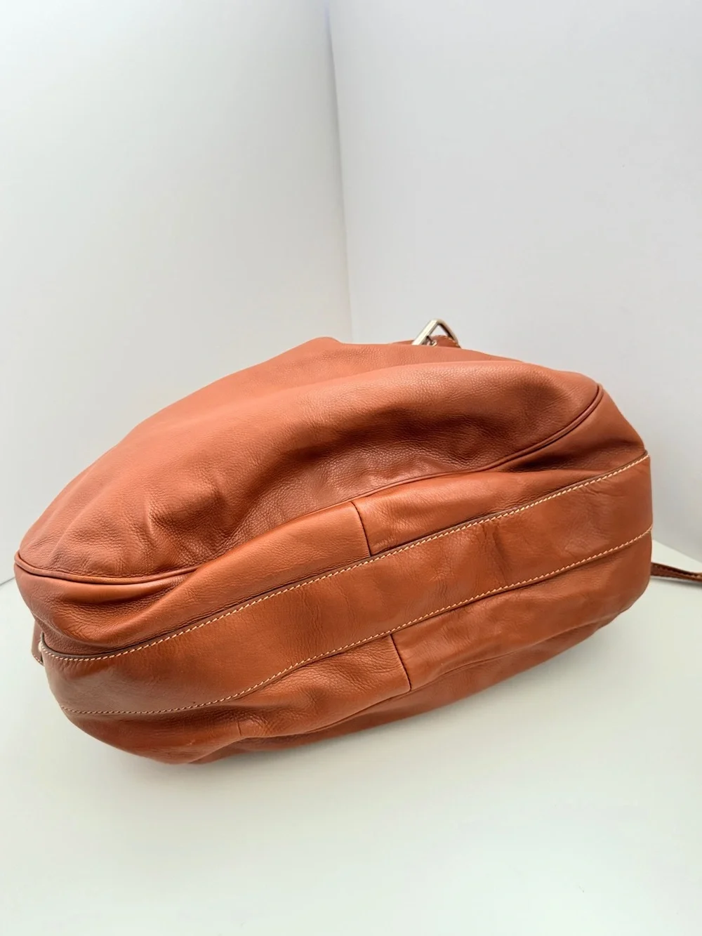 Marc Jacobs Womens Hobo Shoulder Bag Brown Leather Drawstring Designer Luxury
